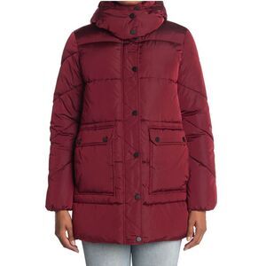 Lucky Brand Womens Hooded Puffer Jacket Small Vintage Red - NWT $250